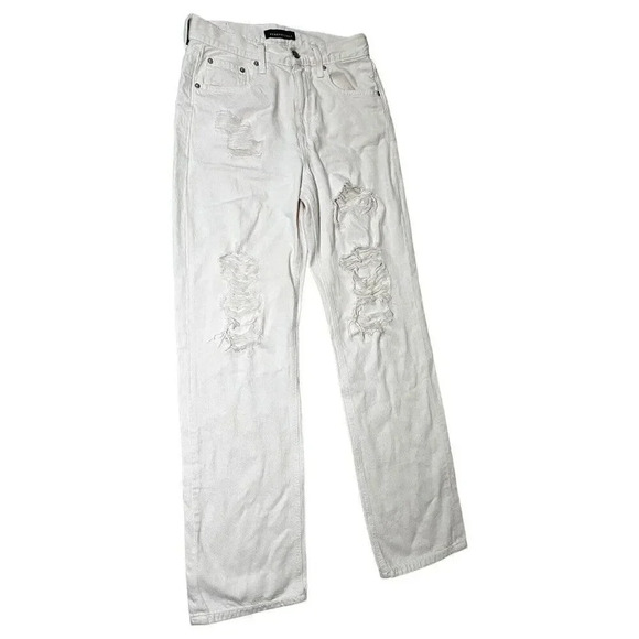 Aeropostale 90s BAGGY Super High-Rise Straight Ripped Jeans Size 4R Baby Pink - Picture 2 of 7